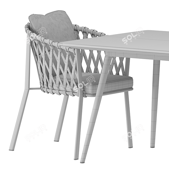 Karel Outdoor Table & Chair 3D model image 4