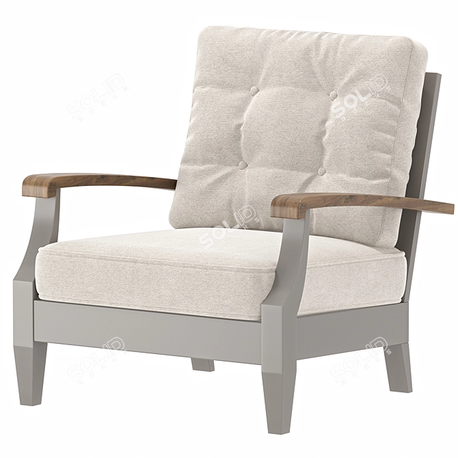 Elegant Lena Armchair Set 3D model image 1