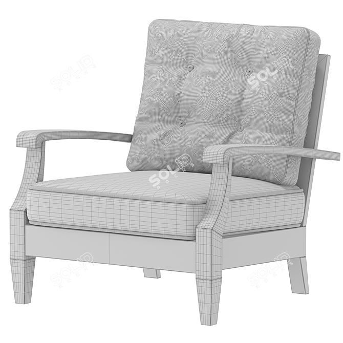 Elegant Lena Armchair Set 3D model image 3
