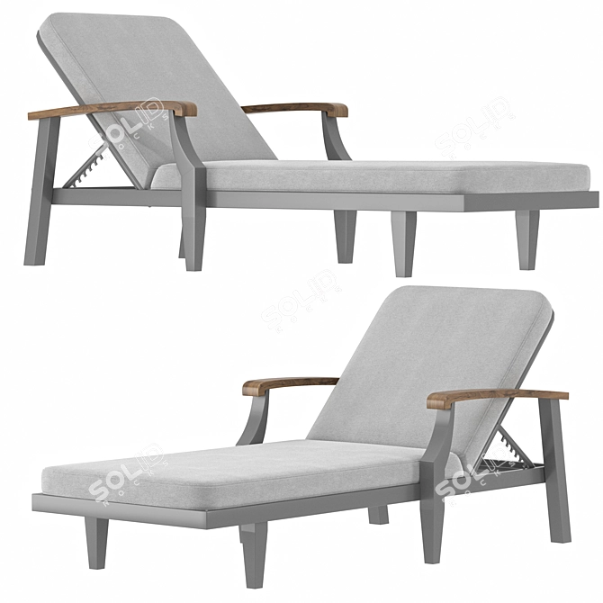 Sunbed Theo: Elegant Outdoor Relaxation 3D model image 1