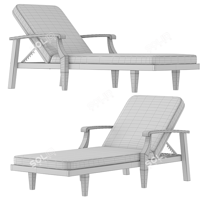 Sunbed Theo: Elegant Outdoor Relaxation 3D model image 2