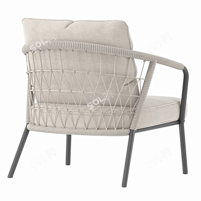Modern Outdoor Mesh Armchair 3D model image 2