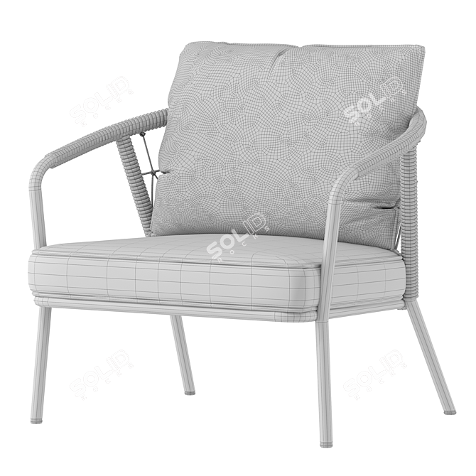 Modern Outdoor Mesh Armchair 3D model image 3