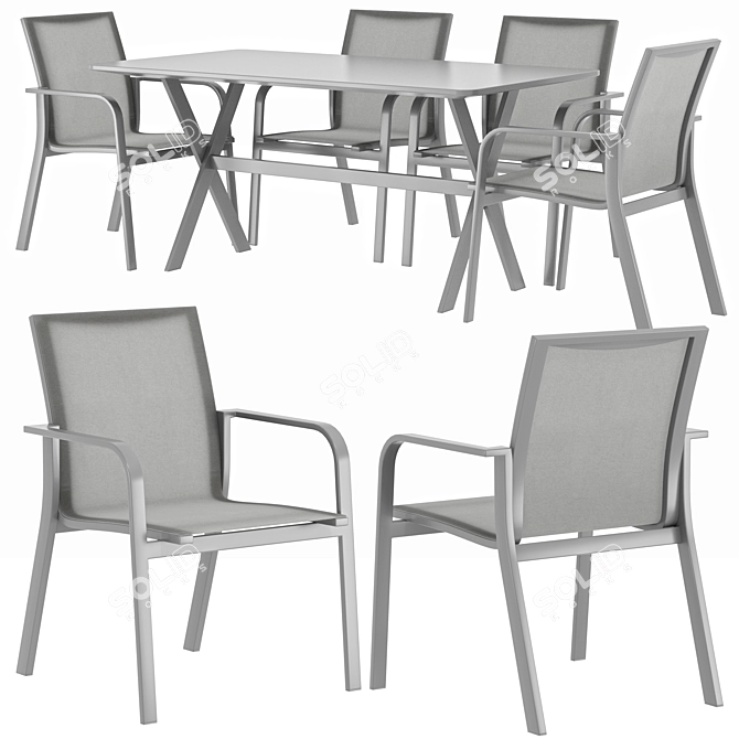 Noa Garden Table Chair Set 3D model image 1