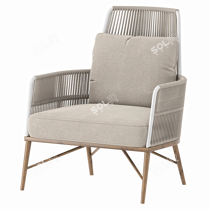 Throne Garden Armchair Settee 3D model image 1