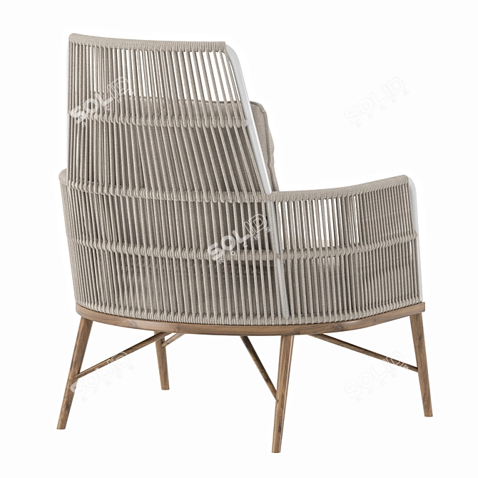 Throne Garden Armchair Settee 3D model image 2