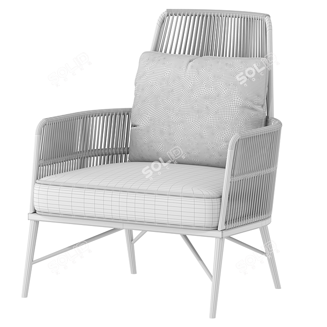 Throne Garden Armchair Settee 3D model image 3