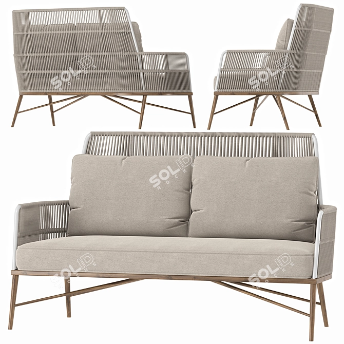 Royal Garden Throne Sofa 3D model image 1