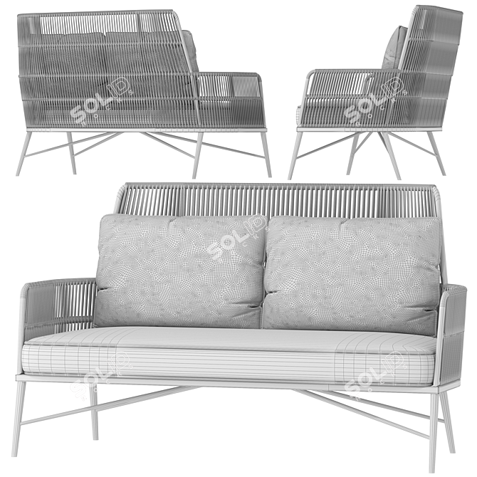 Royal Garden Throne Sofa 3D model image 2