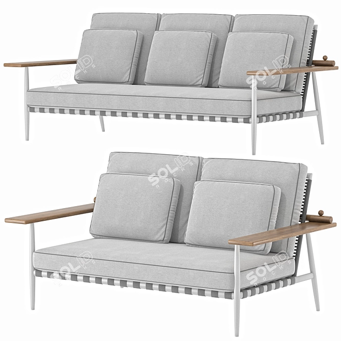 Voxel Garden Seating Set 3D model image 1