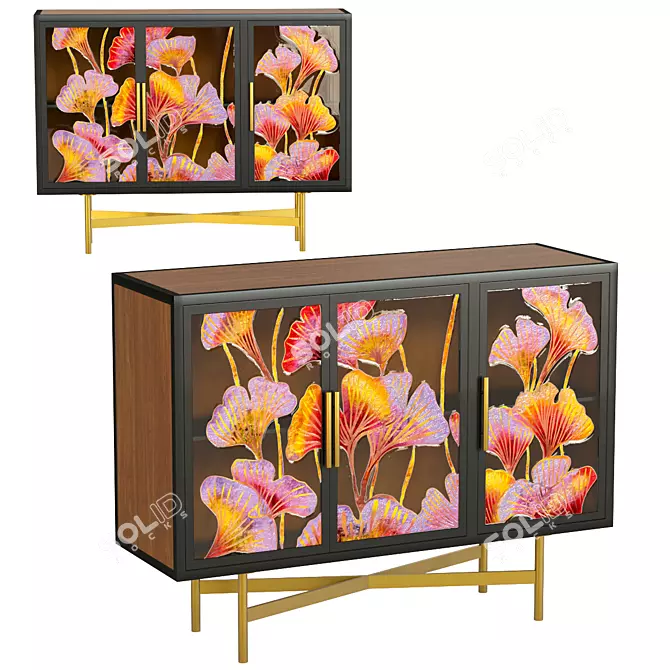 Ginkgo Sideboard: Modern Minimalist Elegance 3D model image 1