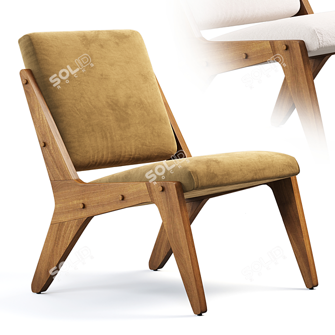 Modern H Armchair 3D Model 3D model image 1