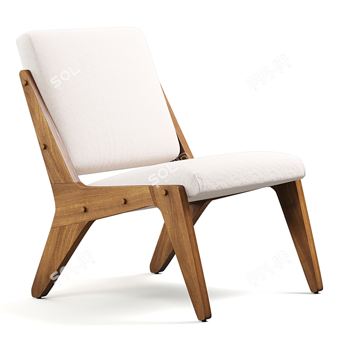 Modern H Armchair 3D Model 3D model image 4