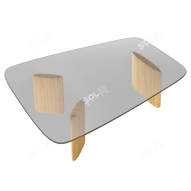 Nella Oak Coffee Table by La Redoute 3D model image 2