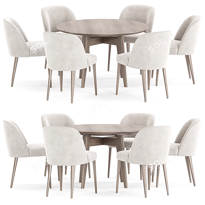 Modern Dining Set Furniture Collection 3D model image 1