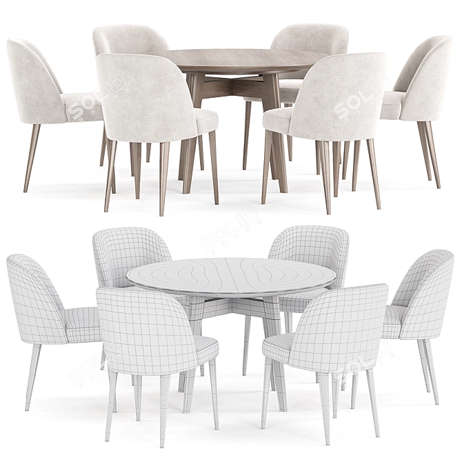 Modern Dining Set Furniture Collection 3D model image 4