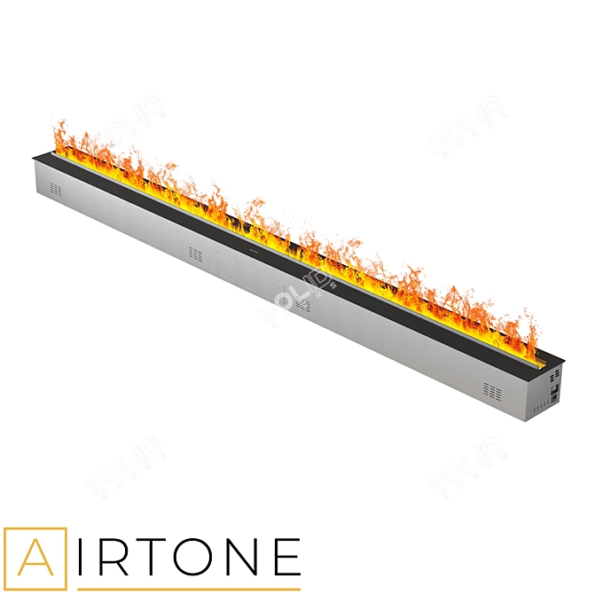 MISTY Stainless Steel Electric Fireplace 3D model image 1