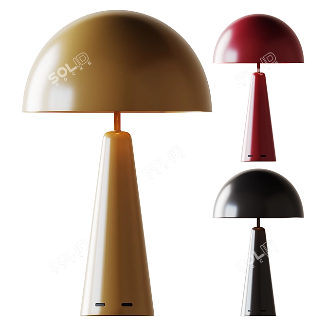 Elegant Oxblood Table Lamp 3D model image 1