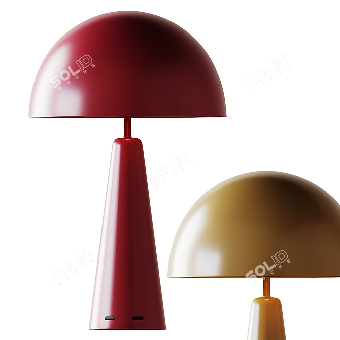 Elegant Oxblood Table Lamp 3D model image 4