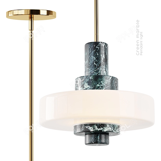 Sleek Mercury Pendant Light 3D model image 1