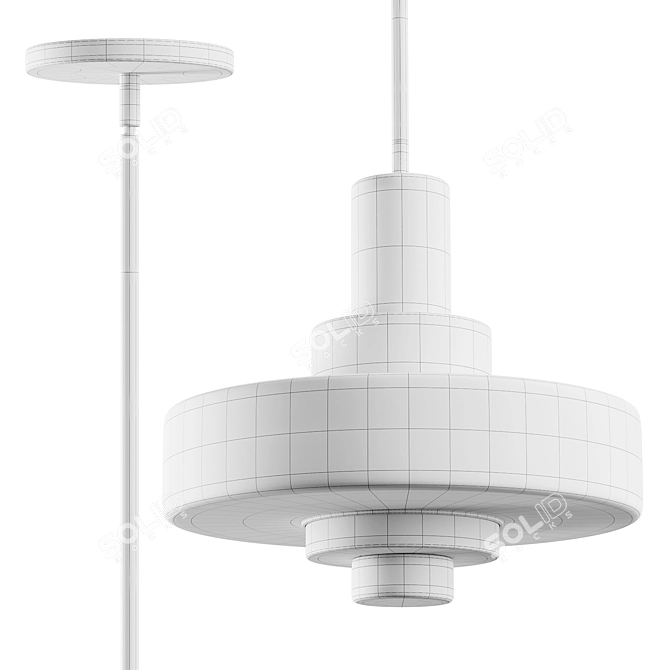 Sleek Mercury Pendant Light 3D model image 3
