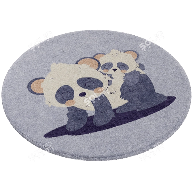 Bright Kids Rug Set: Ø950mm 3D model image 3