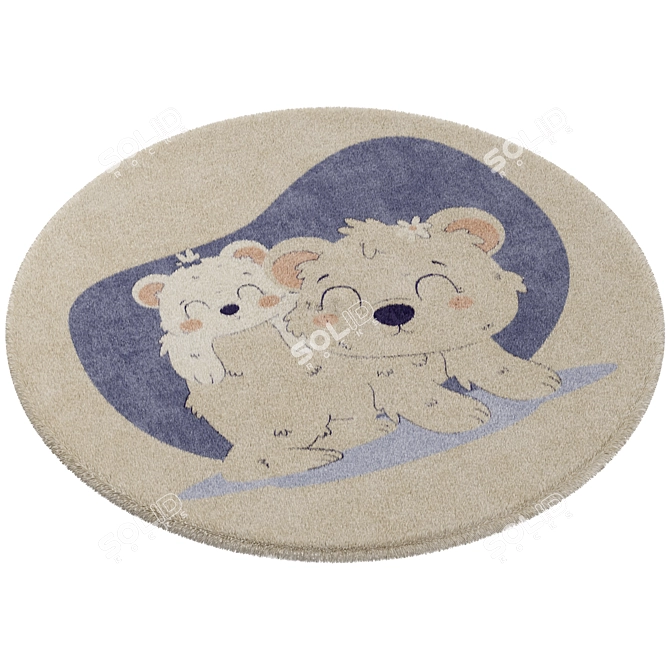 Bright Kids Rug Set: Ø950mm 3D model image 5