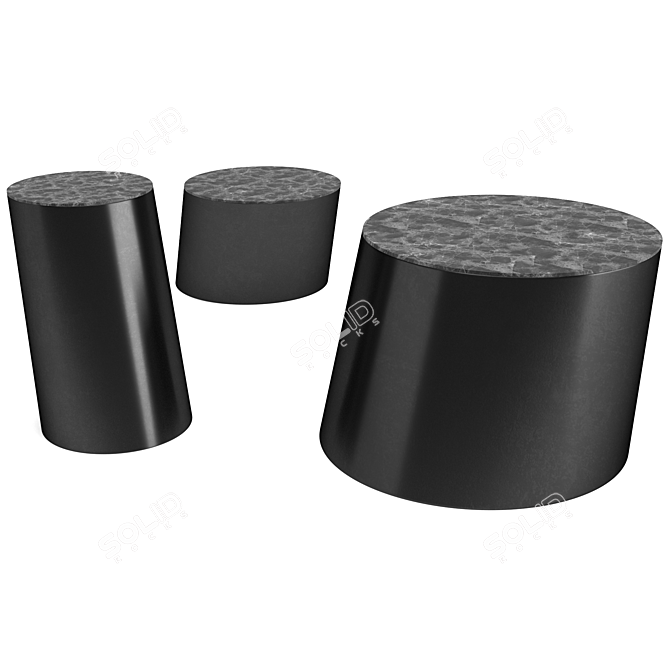 Contemporary Pisa Coffee Tables Set 3D model image 4