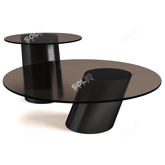 Contemporary Pisa Coffee Tables Set 3D model image 5
