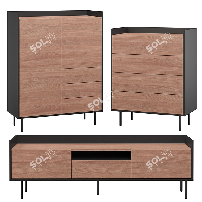 Modern Furniture Set by Ogogo 3D model image 1