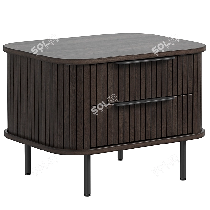 Modern Oak Bedside Table Glide 3D model image 2