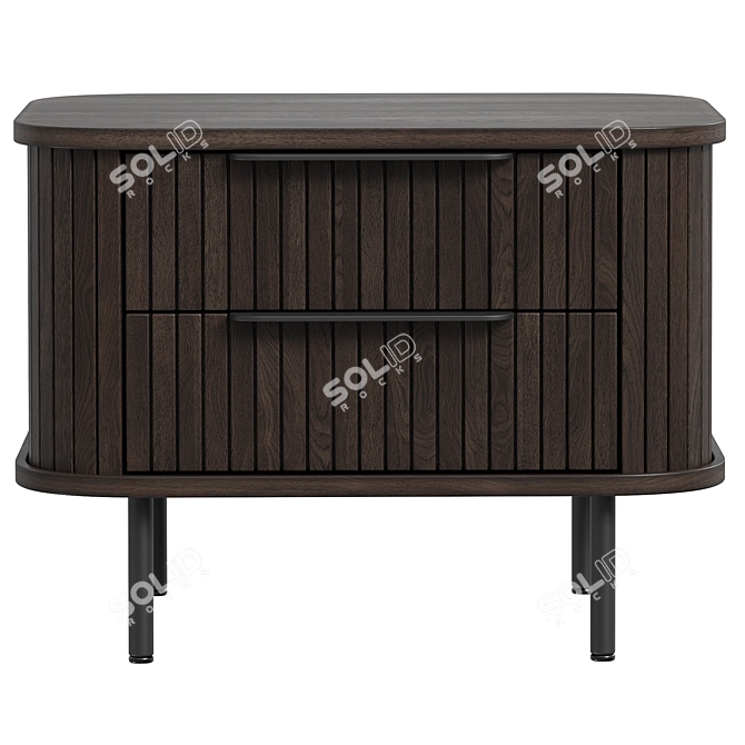 Modern Oak Bedside Table Glide 3D model image 3