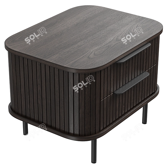 Modern Oak Bedside Table Glide 3D model image 4