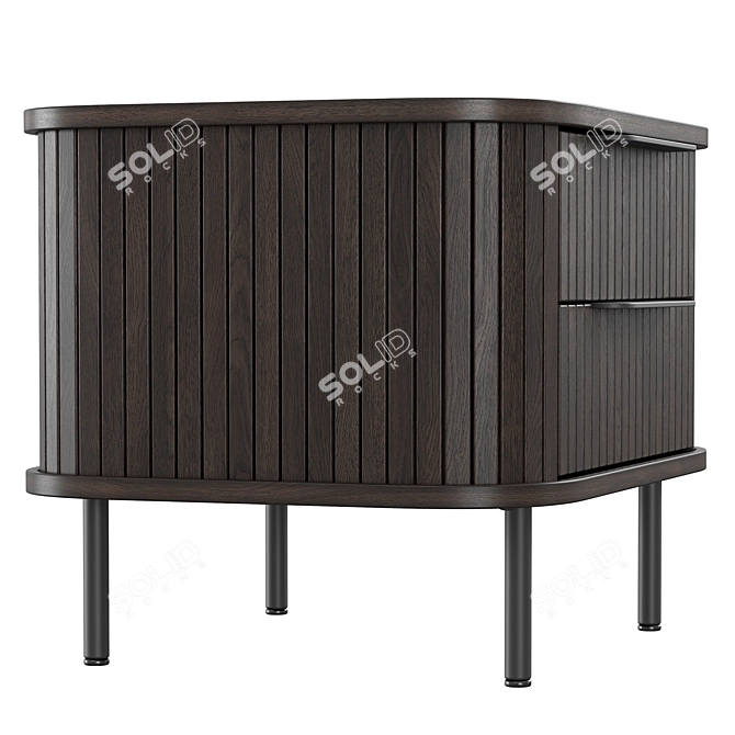 Modern Oak Bedside Table Glide 3D model image 5