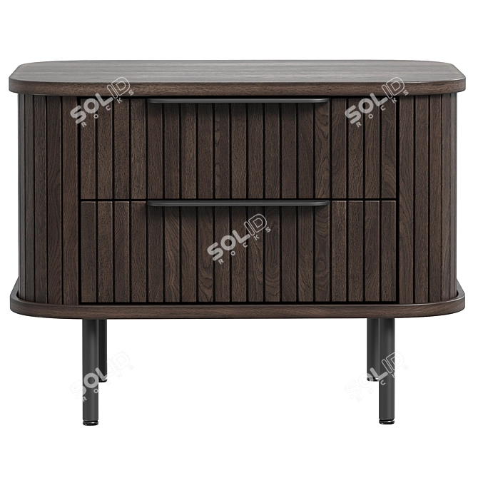 Modern Oak Bedside Table Glide 3D model image 9