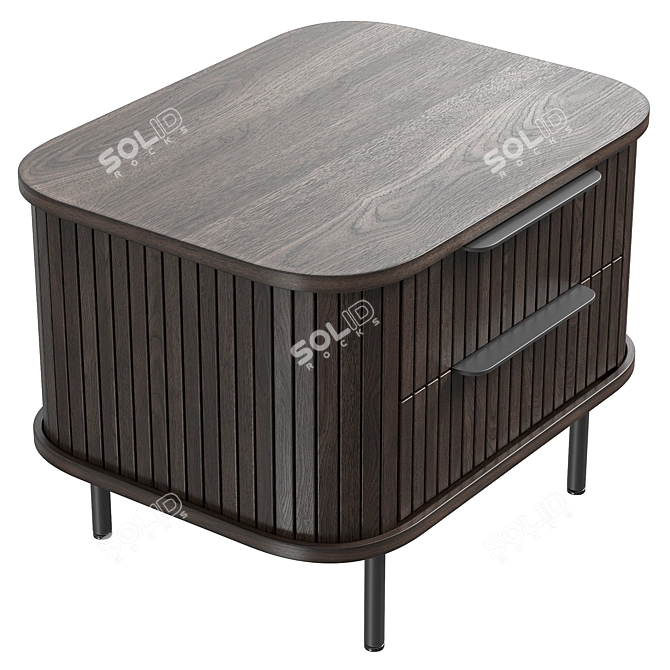 Modern Oak Bedside Table Glide 3D model image 10