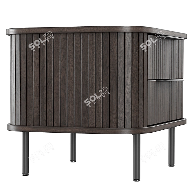 Modern Oak Bedside Table Glide 3D model image 11