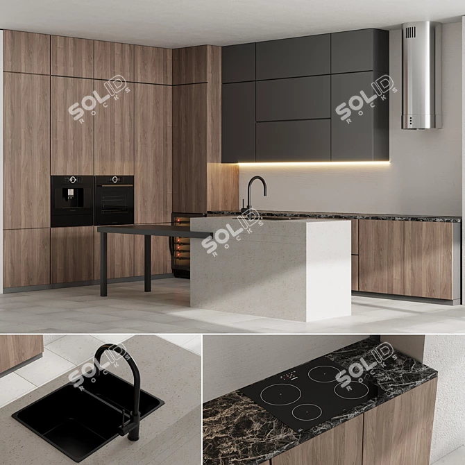 Bosch Kitchen No 21: Modular Design 3D model image 1