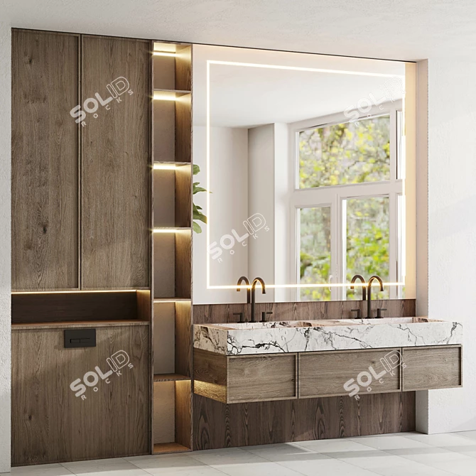 Modern Bathroom Furniture Set 29 3D model image 2