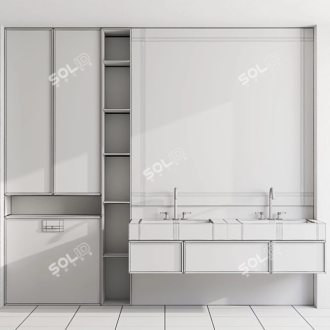 Modern Bathroom Furniture Set 29 3D model image 4