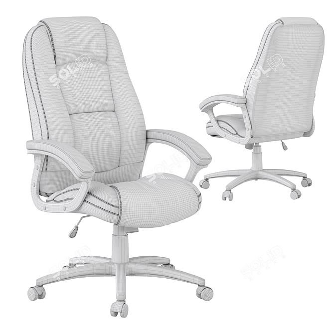 Ergonomic Leather Office Chair 3D model image 7