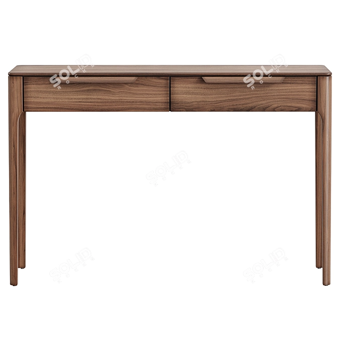 Modern Oak Console with Drawers 3D model image 2