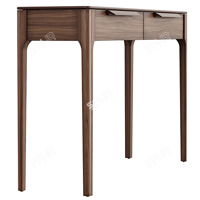 Modern Oak Console with Drawers 3D model image 4