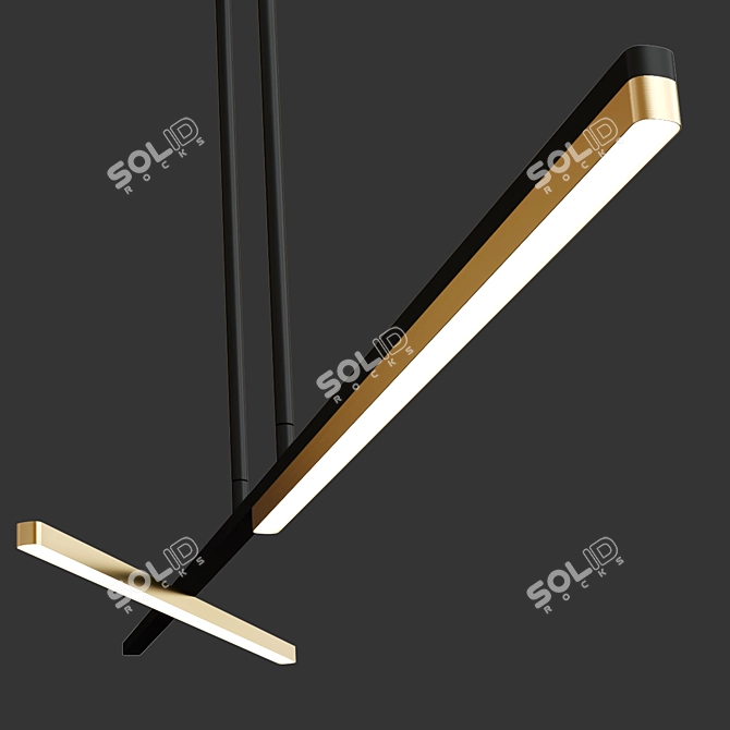 Modular Linear Pendant Light 3D model image 3