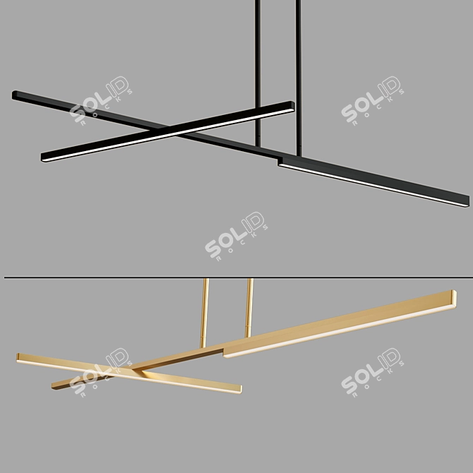 Modular Linear Pendant Light 3D model image 4