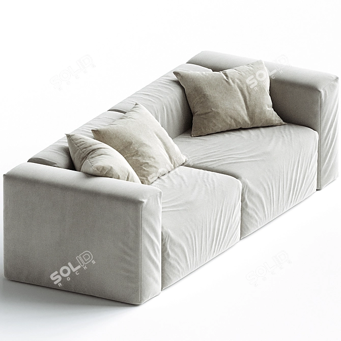 Cozy 2-Seater Sectional Sofa 3D model image 2