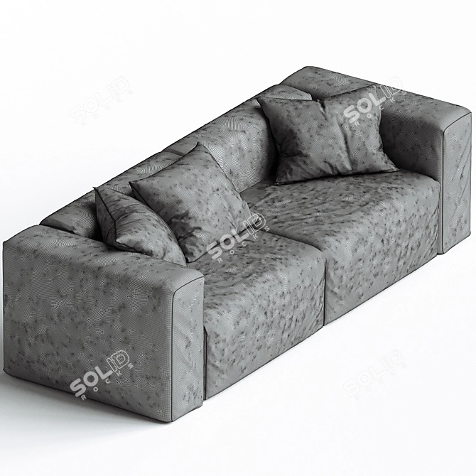 Cozy 2-Seater Sectional Sofa 3D model image 3