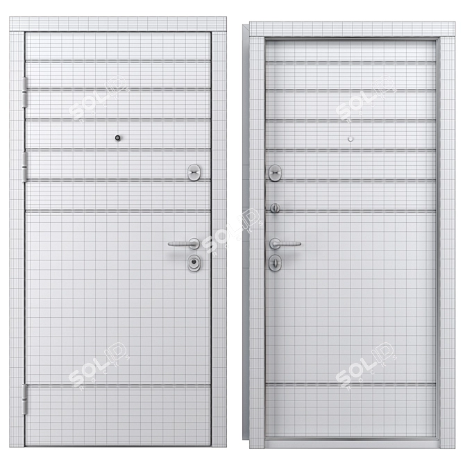 Stella Metal Entry Door Set 3D model image 4