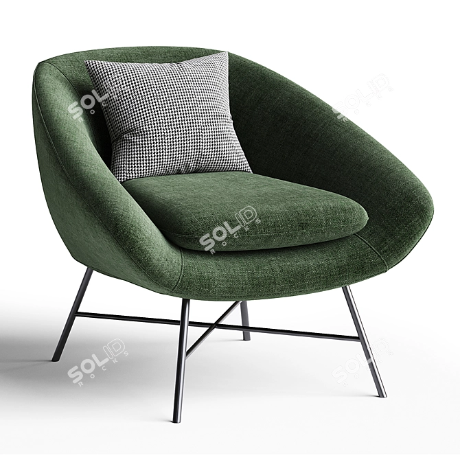 Modern Barrow Lounge Chair Render 3D model image 2