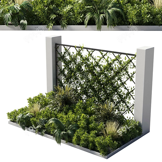 Garden Ivy Fence Set 3D 3D model image 3